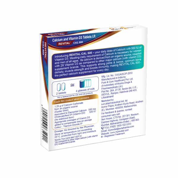Revital Cal 500Mg Strip Of 15 Tablets
