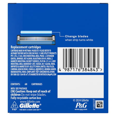 Gillette Mach 3 Shaving Blades Pack Of 6
