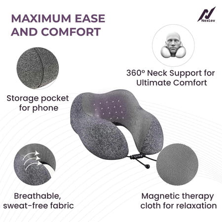 Nexlev Travel Neck Pillow Np-03 | Grey