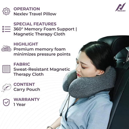 Nexlev Travel Neck Pillow Np-03 | Grey