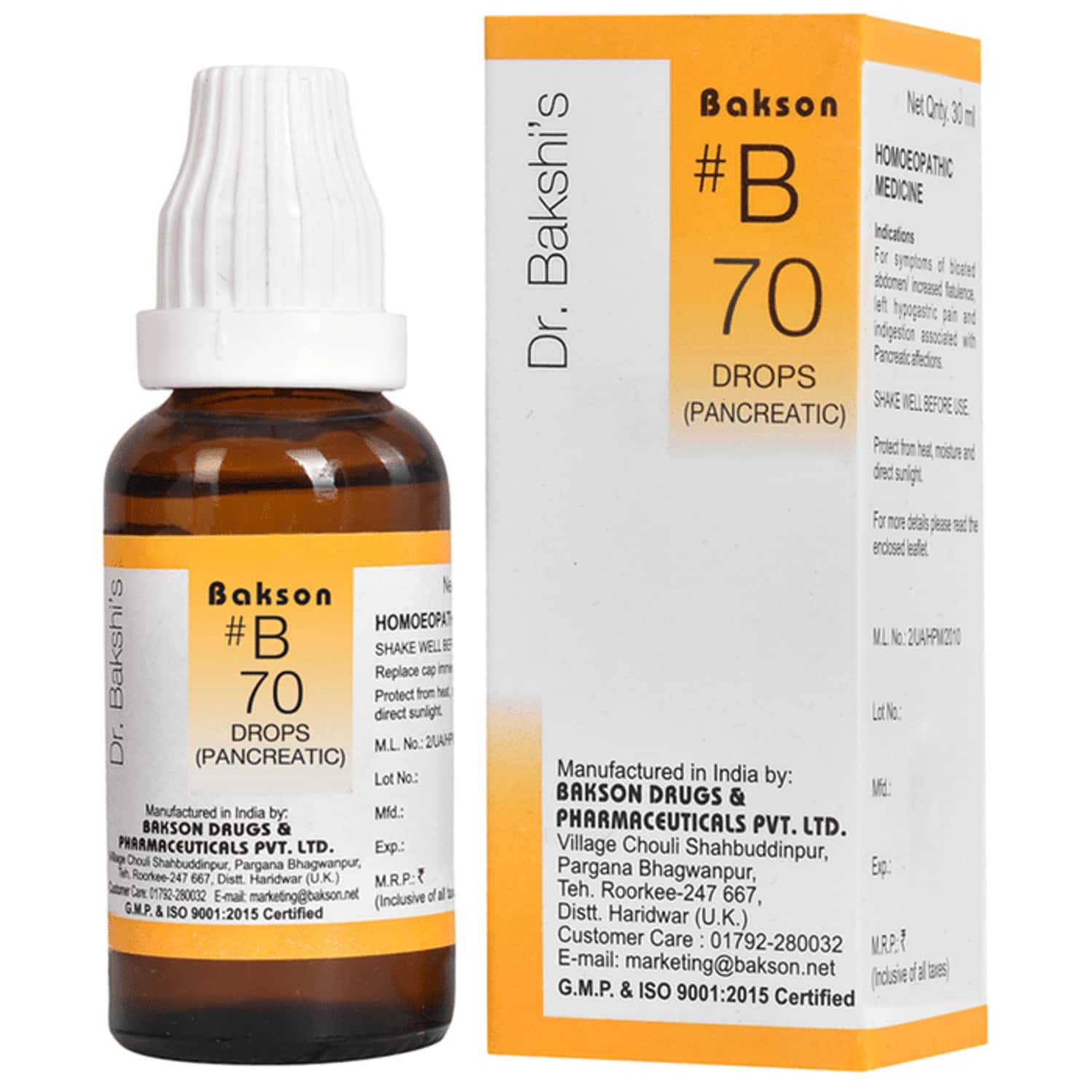 Baksons B70 Pancratic Drops 30 Ml