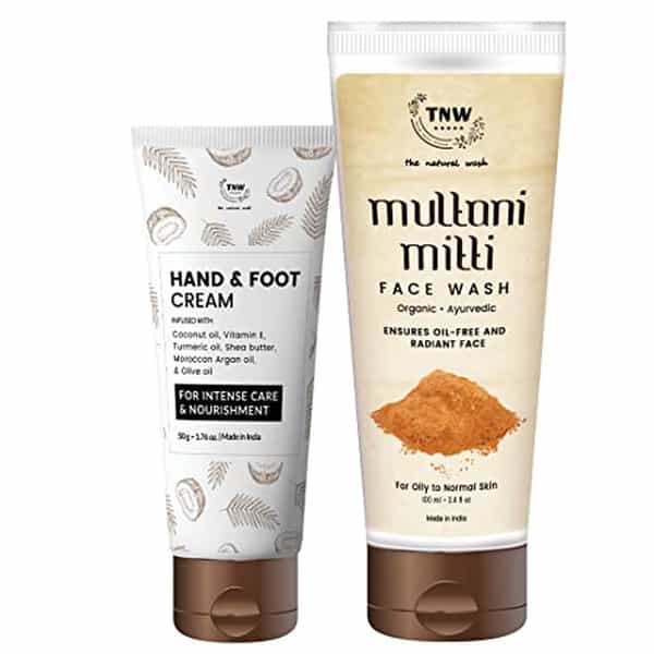 Tnw The Natural Wash Hand And Foot Cream & Multani Mitti Face Wash Multi- Benefits | Organic |