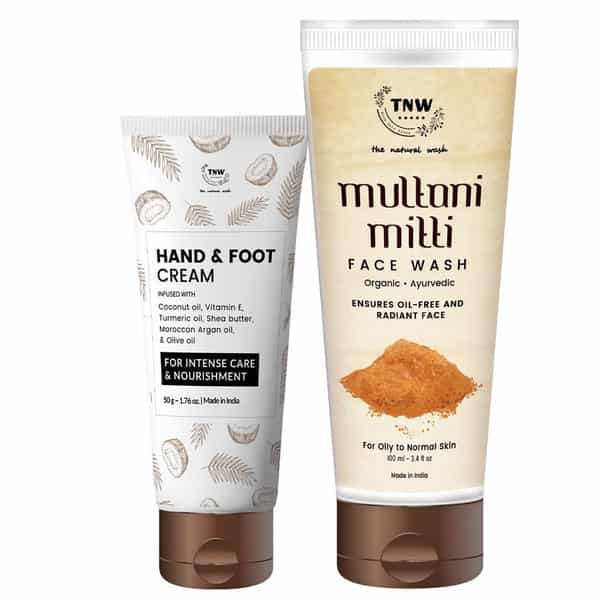 Tnw The Natural Wash Hand And Foot Cream & Multani Mitti Face Wash Multi- Benefits | Organic |