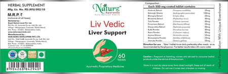 Naturz Ayurveda Liv Vedic - 60 Tablets (Pack Of 2)