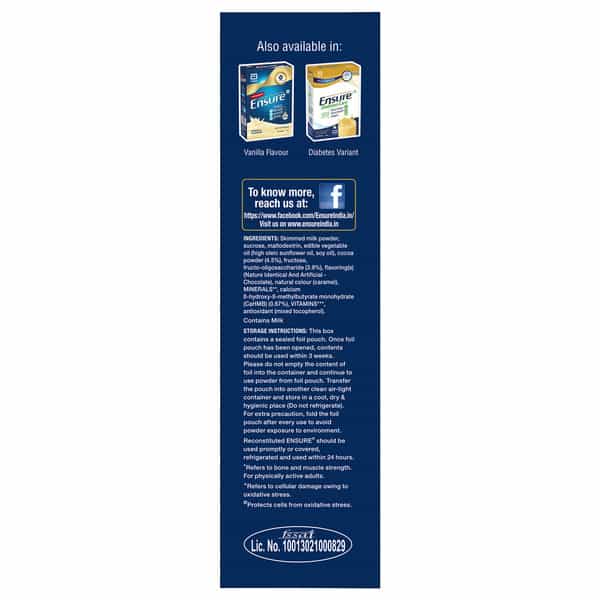 Ensure Balanced Nutrition For Adults Chocolate Flavour With Hbm Box Of 400 Gm