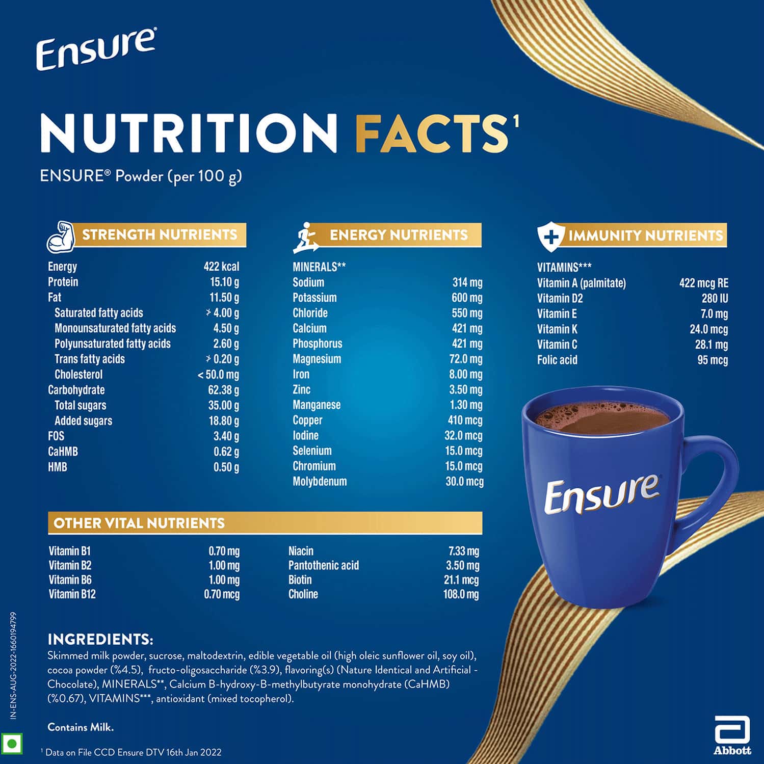 Buy ENSURE HEALTH DRINK CHOCOLATE 400G BOX Online & Get Upto 60 OFF
