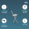 Tynor Walking Stick With Seat | Grey | Universal | 1 Unit