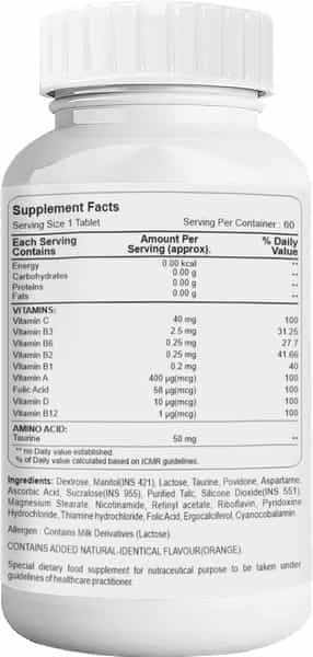 Healthvit Cenvitan Taurine Healthy Growth For Kids - 60 Tablets