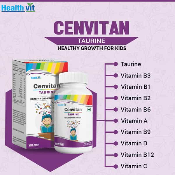 Healthvit Cenvitan Taurine Healthy Growth For Kids - 60 Tablets