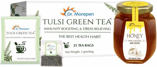 Dr. Morepen Natural & Pure Nmr Tested Honey- 250G & Tulsi Green Tea - 25Bags- Immunity Booster Kit