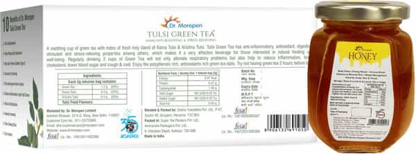 Dr. Morepen Natural & Pure Nmr Tested Honey- 250G & Tulsi Green Tea - 25Bags- Immunity Booster Kit