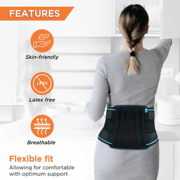 Vissco Lumboset Advance Belt|Provides Support To The Lumbar Spine & Lower Back - Small(Black)