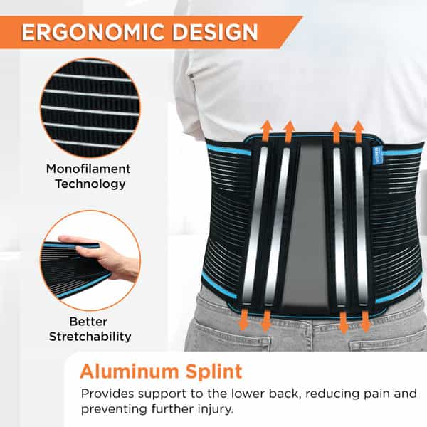 Vissco Lumboset Advance Belt|Provides Support To The Lumbar Spine & Lower Back - Small(Black)