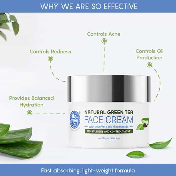 The Moms Co. Natural Green Tea Face Cream 50 Gm (With Mono Carton)