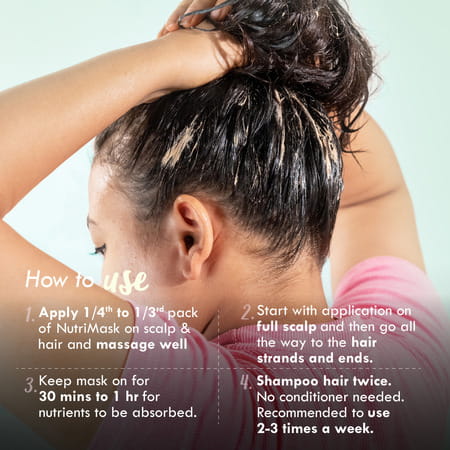 Nat Habit Neem Bhringraj Fresh Hair Mask Anti-Dandruff | Itch Control & Frizzy Hair Treatment (40g)