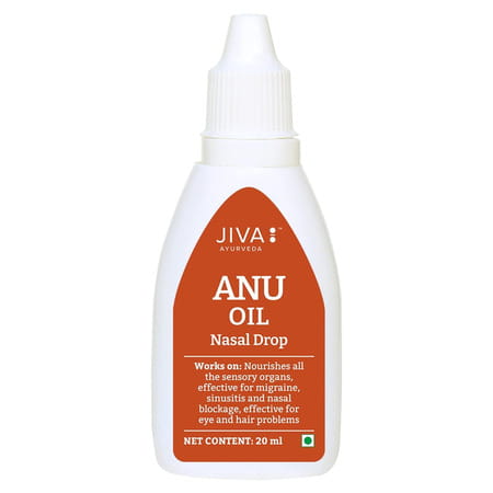 Jiva Anu Oil - Anu Tail Pure Herbs Used Unblocks Nasal Congestion Nasal Drop -20ml (Pack Of 4)