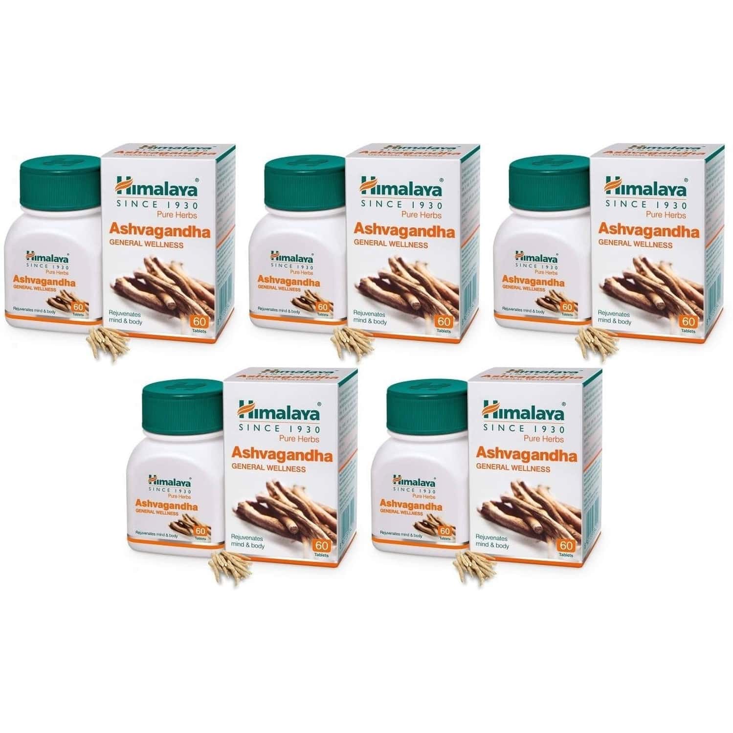 Himalaya Ashwagandha Immunity Booster Tablets Bottle Of 60 (Pack Of 5)