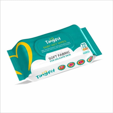 Tinyfit Soft Cleansing Baby Wipes | Enriched With Aloe Vera & Vitamin E | 99% Water Based | 72 Wipes