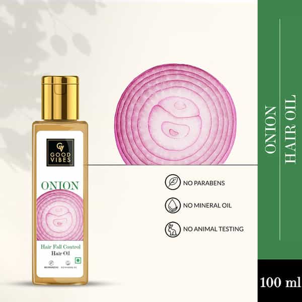 Good Vibes Onion Hairfall Control Hair Oil - 100Ml