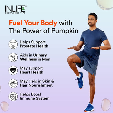 Inlife Pumpkin Seed Oil Capsules | Extra Virgin Cold Pressed Pure Oil | 60 Vegetarian Capsules