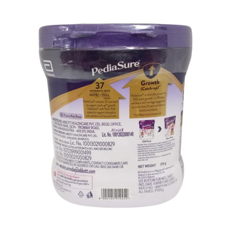 Pediasure New Vital Nutrients To Help Kids Growth For 2-6 Years Old Chocolate Flavour Jar Of 375 Gm