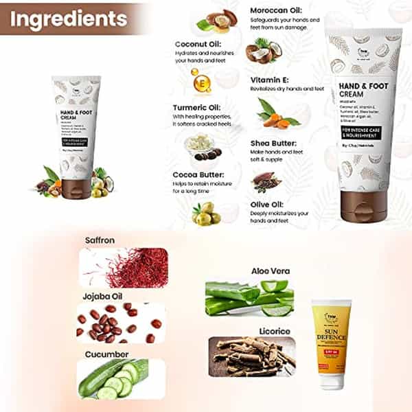 Tnw The Natural Wash Hand/Foot Cream With Vitamin E,Shea Butter + Spf 50 Pa++ Free Products,100 Ml