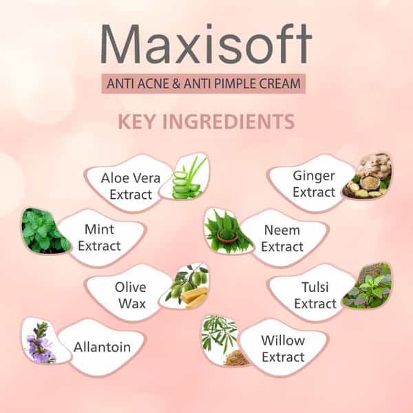 Maxisoft Anti Acne & Anti Pimple | Ph Balanced | Cream | Tube | 25 Gm | Pack Of 2