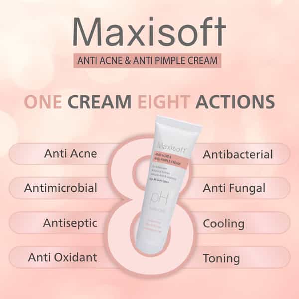 Maxisoft Anti Acne & Anti Pimple | Ph Balanced | Cream | Tube | 25 Gm | Pack Of 2