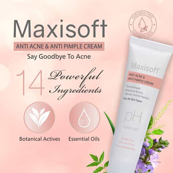 Maxisoft Anti Acne & Anti Pimple | Ph Balanced | Cream | Tube | 25 Gm | Pack Of 2
