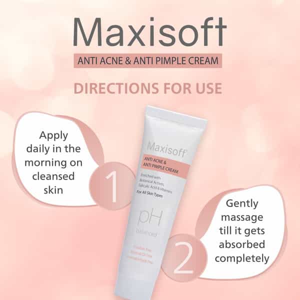 Maxisoft Anti Acne & Anti Pimple | Ph Balanced | Cream | Tube | 25 Gm | Pack Of 2
