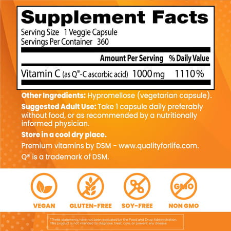 Doctor's Best Vitamin C 1000Mg Capsules | 360 Count