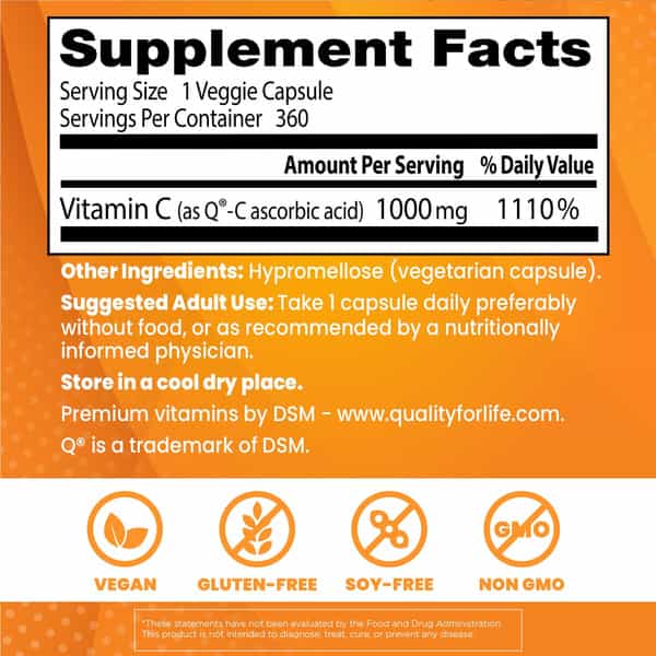 Doctor's Best Vitamin C 1000Mg Capsules | 360 Count