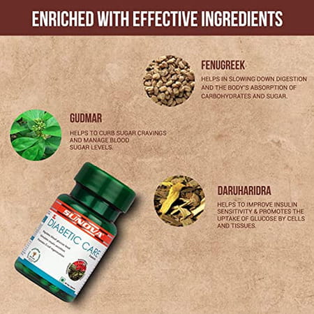 Sunova Diabetic Care Capsules | Fenugreek Gudmar And Daruharidra Extract - 60 Veg Capsules | 4 Packs