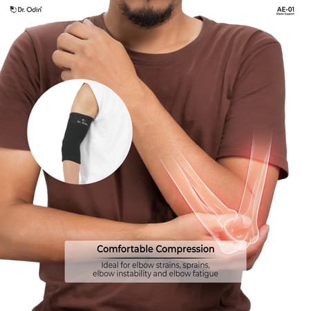 Dr. Odin Ae-01 Premium Elbow Support Exceptional Pain Relief | Contoured Design (Large)