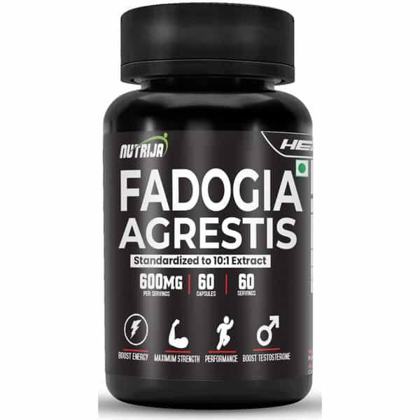 Nutrija Fadogia Agrestis Extract Standardized To 10:1 With Bioperine Highly Bioavailable - 120N