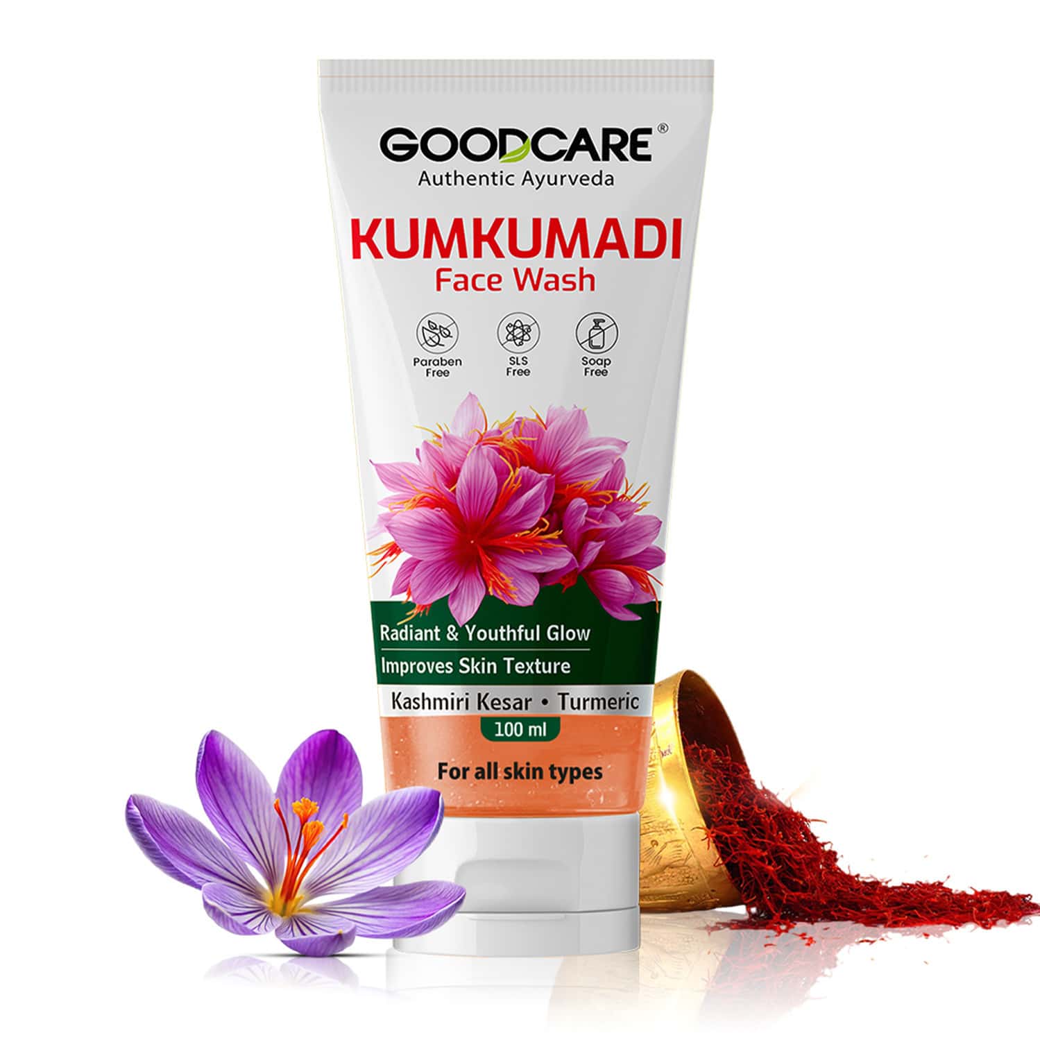 Goodcare Kumkumadi Facewash 100ml | Ayurvedic Brightening & Nourishing Face Cleanser