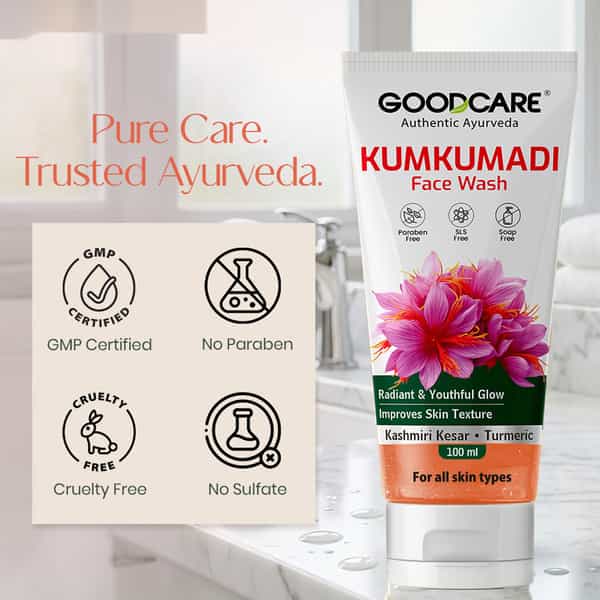 Goodcare Kumkumadi Facewash 100Ml | Ayurvedic Brightening & Nourishing Face Cleanser