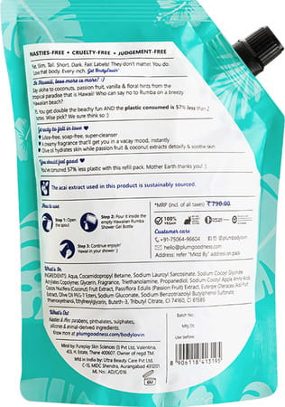 Plum Bodylovin Hawaiian Rumba Shower Gel Refill Pack - 500 Ml