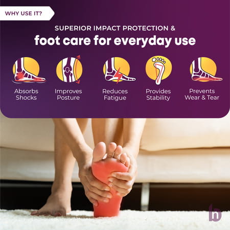 Betterhood Dual Gel Orthopedic Ergonomic All-Day Comfort Daily-Use Shoe Insoles (8-11 Uk)