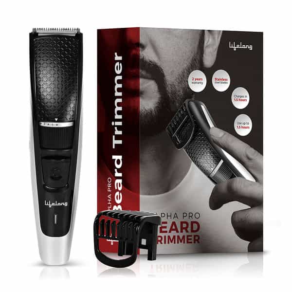 Lifelong Alpha Pro Beard Llpcm19 Trimmer For Men 90 Min Run-Time Cord-Cordless Use