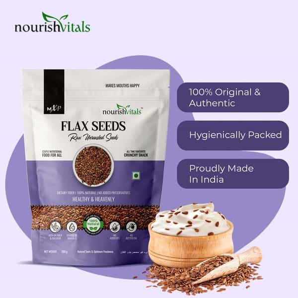 Nourishvitals Flax Seeds Raw Unroasted Seeds 200G Pouch
