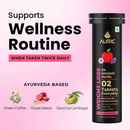 Auric Get Slim Effervescent | Weight Management | Fat Burner | 80 Tablets