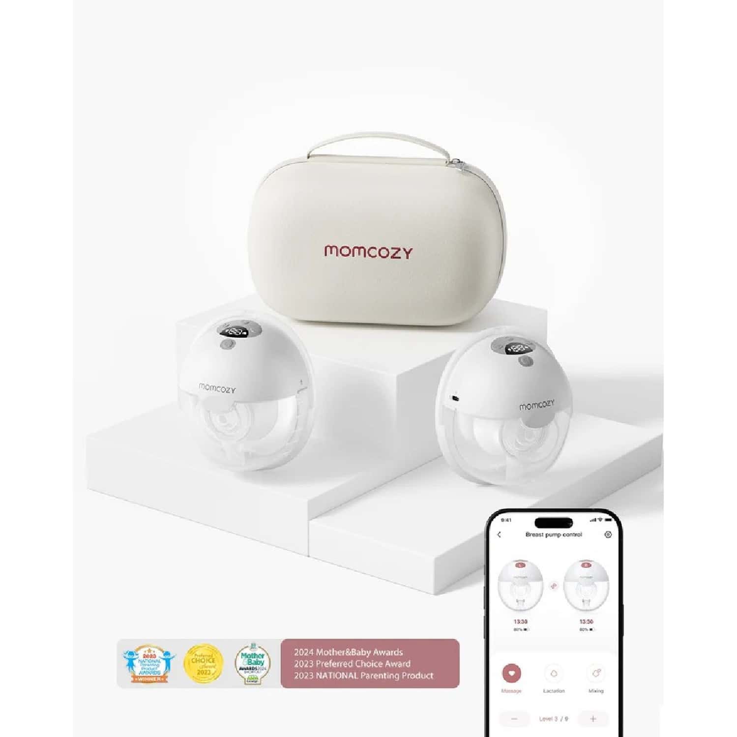 Momcozy Wearable Breast Pump M5 Smart Grey Double Pack