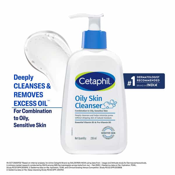 Cetaphil Oily Skin Cleanser | Combination To Oily & Sensitive Skin | 236 Ml