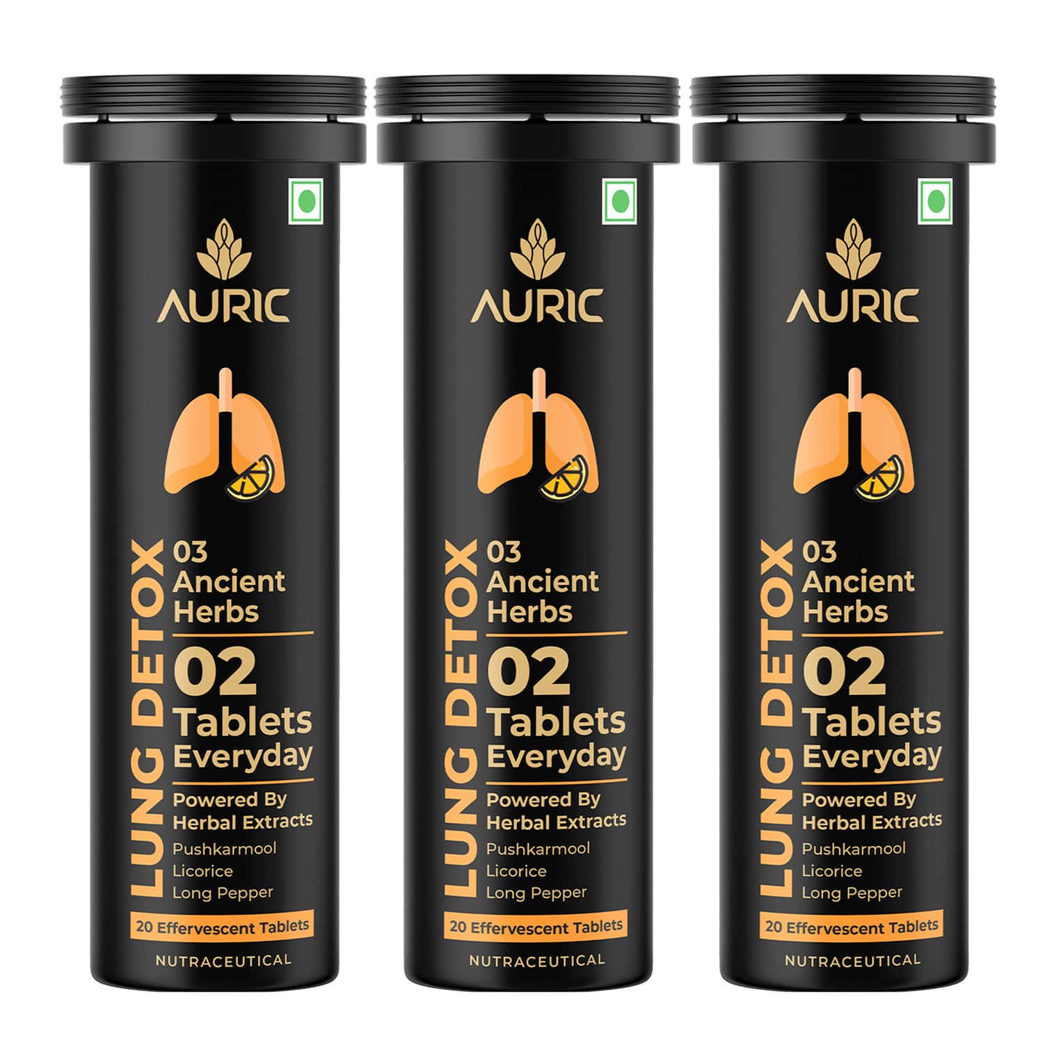 Auric Lung Detox Supplement With Natural Blend Of Nac And Herbs | 60 Tablets