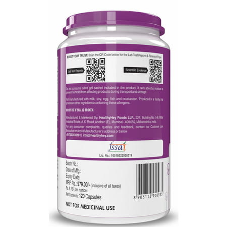 Healthyhey Nutrition Vitamin B2 - Riboflavin - 120 Veg Capsules
