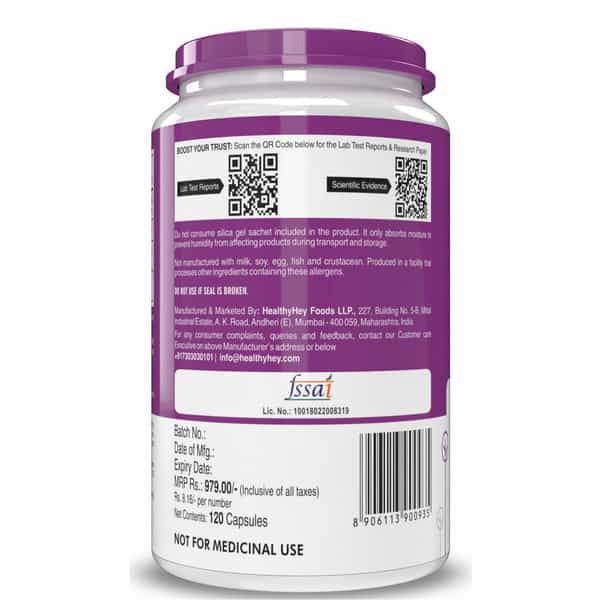 Healthyhey Nutrition Vitamin B2 - Riboflavin - 120 Veg Capsules
