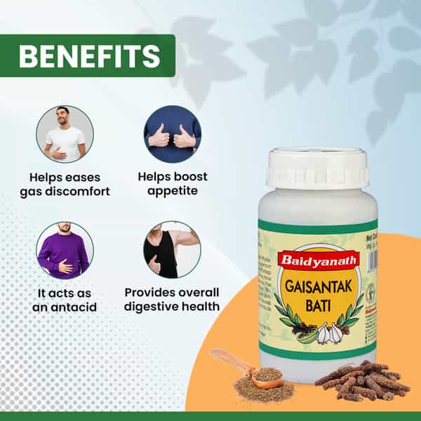 Baidyanath Ayurved Gaisantak Bati 100G | Digestive Gas Relief
