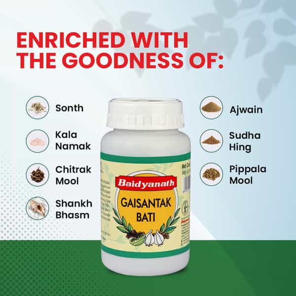 Baidyanath Ayurved Gaisantak Bati 100G | Digestive Gas Relief