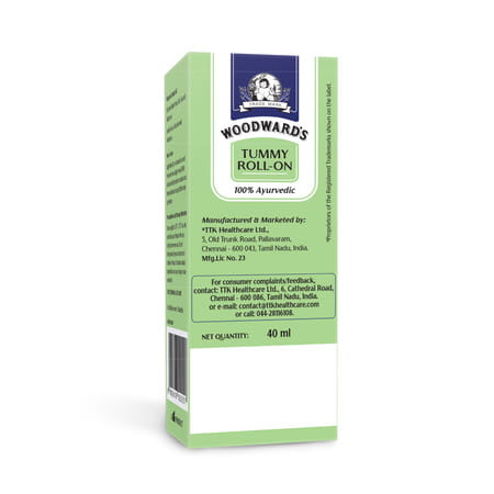 Woodwards - Tummy Roll-On |100% Ayurvedic| Efective Releif From Colic | Indigestion And Gas - 40Ml